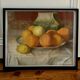 Old painting pastel still life with citrus fruits