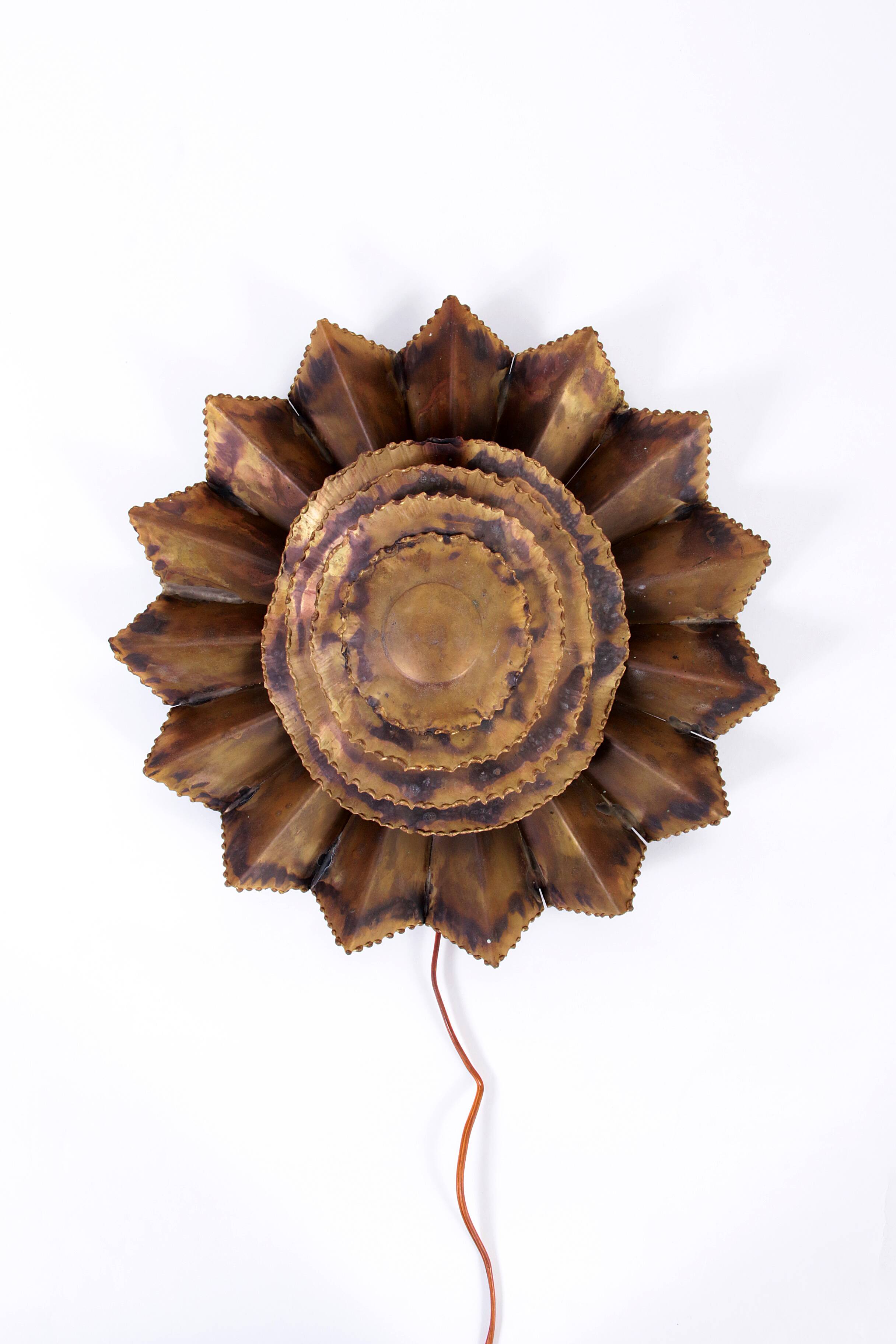 Vintage Brass Flower Wall Lamp by Svend Aage Holm Sørensen for Holm Sørensen & Co, 1960s