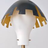 Lampadaire expérimental rare en laiton, aluminium et verre par Arredoluce, Italie