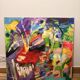Oil Painting Canvas Deloison Abstract Early Spring Tree