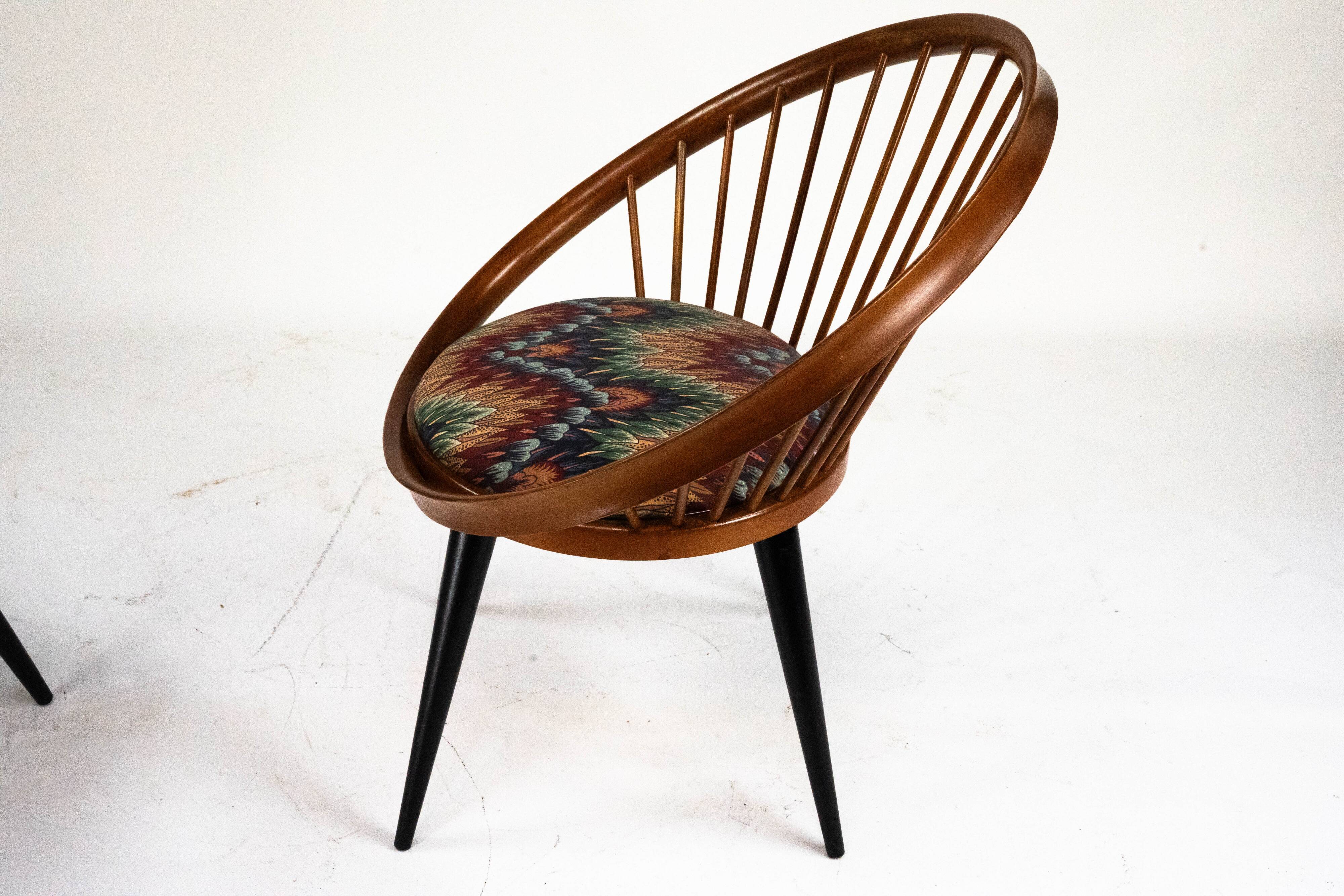 Pair of Yngve Ekström Circle Chairs for Swedese, Sweden 1950s – Original Up