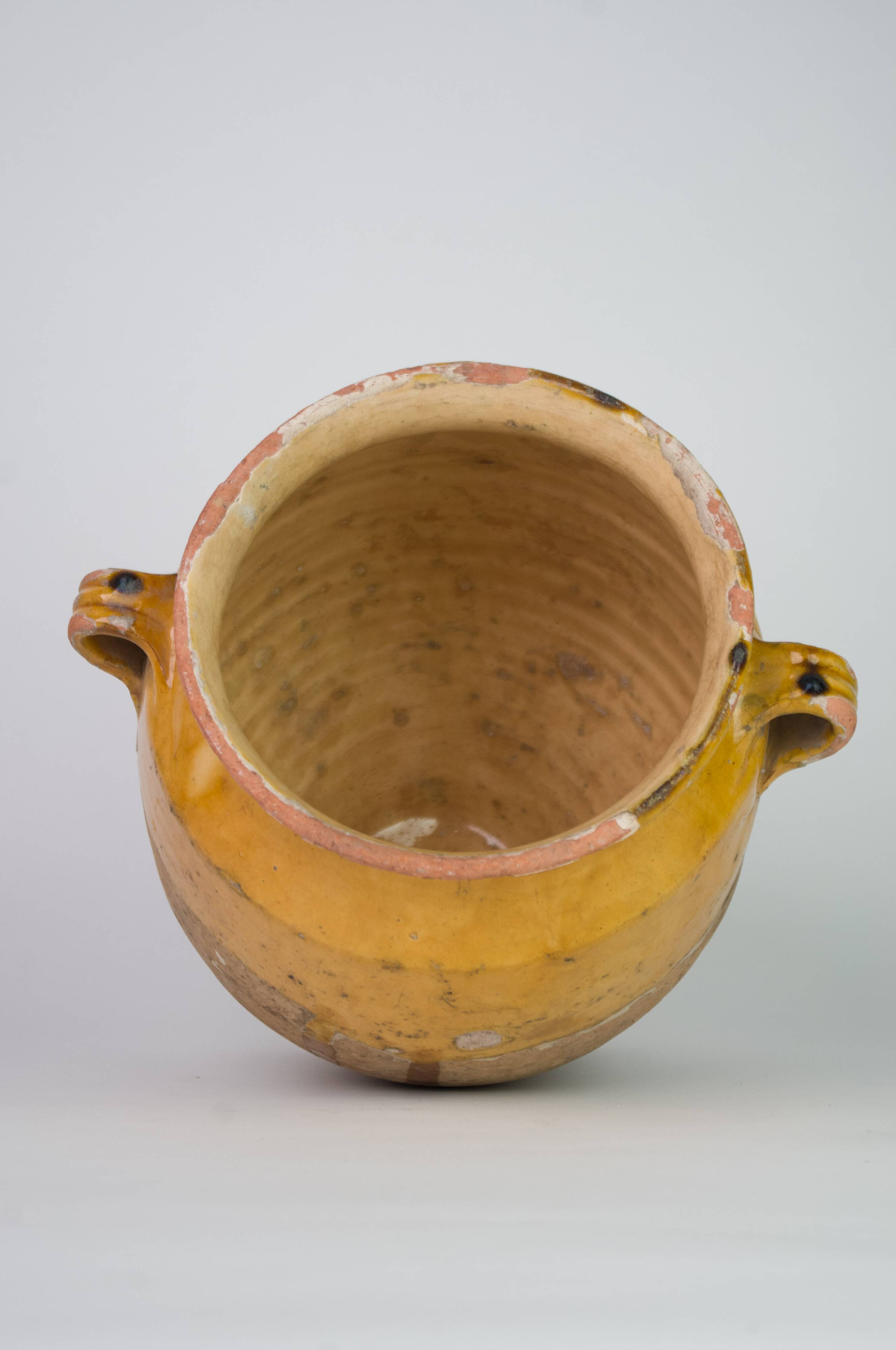 Yellow South-West confit pot, glazed terracotta