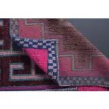 1970s Vintage Turkish Oushak Diamond Wool Runner 98x334