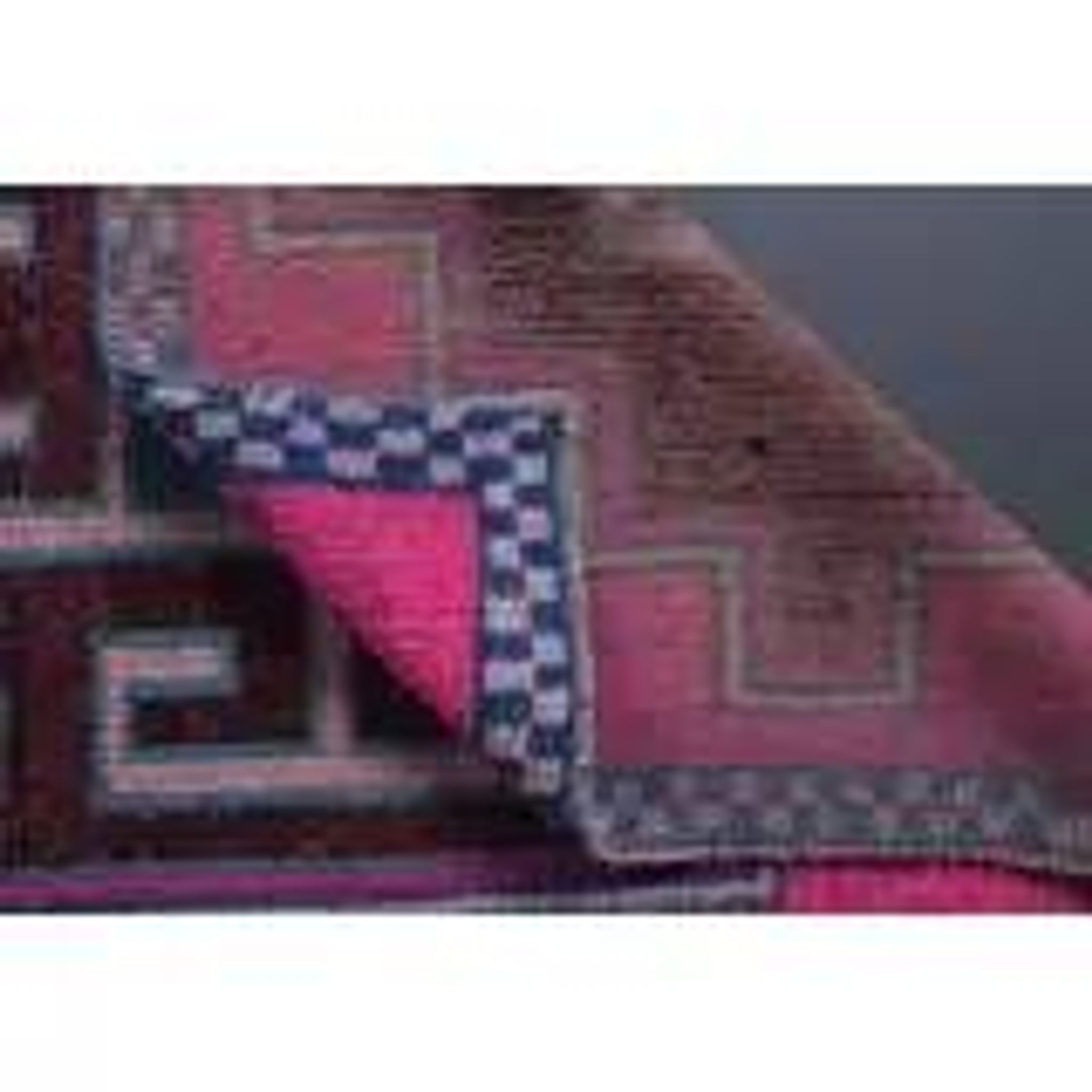 1970s Vintage Turkish Oushak Diamond Wool Runner 98x334