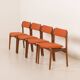 26104 Erik Buch teak and wool chairs, set of 4, Denmark, 1960s
