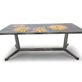 Vintage ceramic coffee table with chrome frame