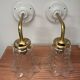Pair of ceramic and glass wall sconces