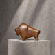 Vintage Danish Dark Teak Wood Bison Figurine, 1960s