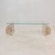Italian marble coffee or side table with glass, 1970s