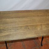 Cast iron bistro table and oak tray