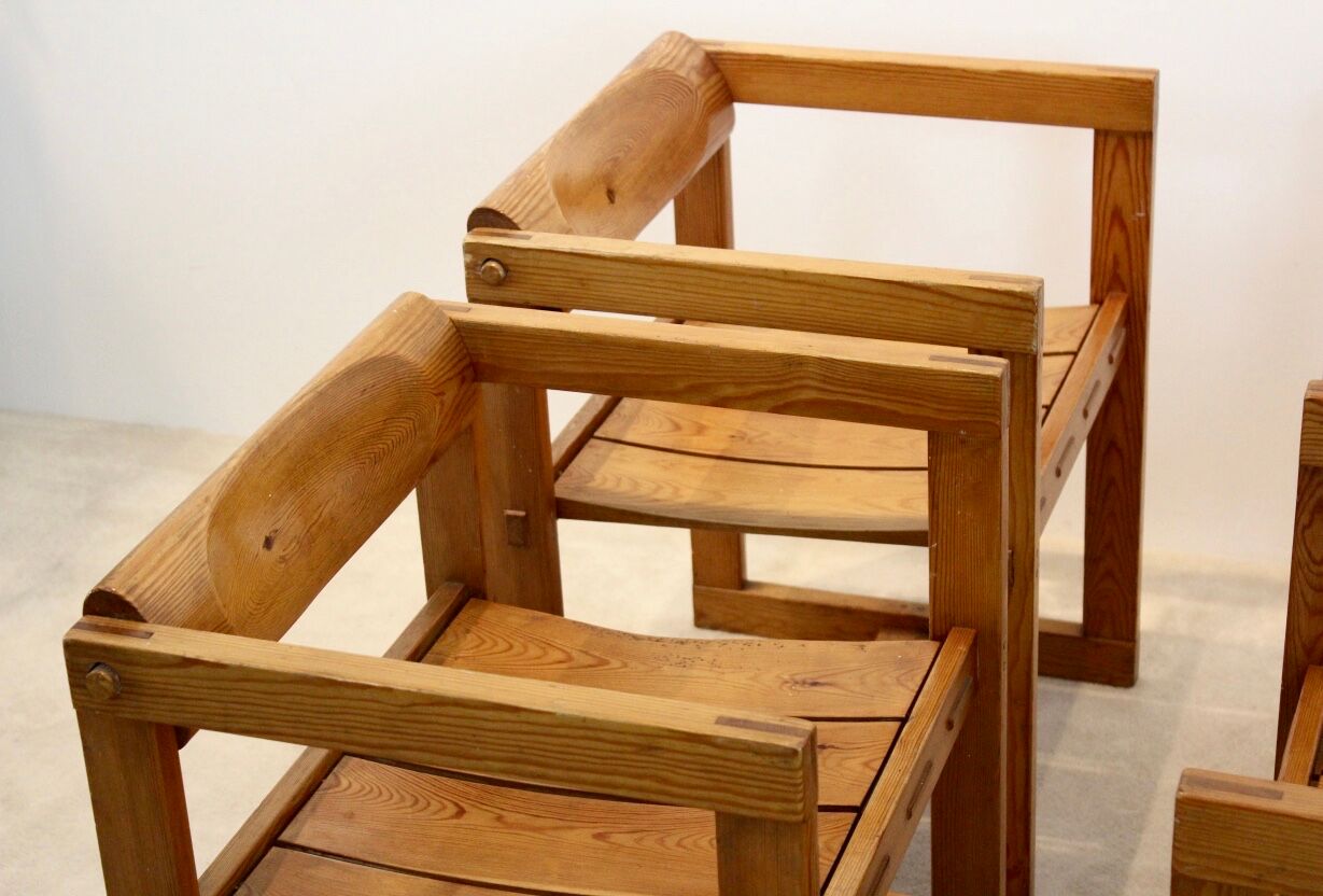 Set of 2  Edvin Helseth Pinewood with armchairs dining chair, Trybo Norway