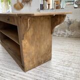 Two-sided central island counter in pine 220cm
