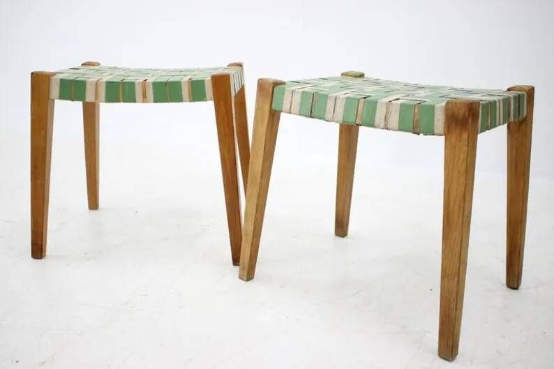 Pair of Midcentury Stools or Tabourets, 1950s
