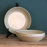 4 deep stoneware plates from Sarreguemines, Chaumière model