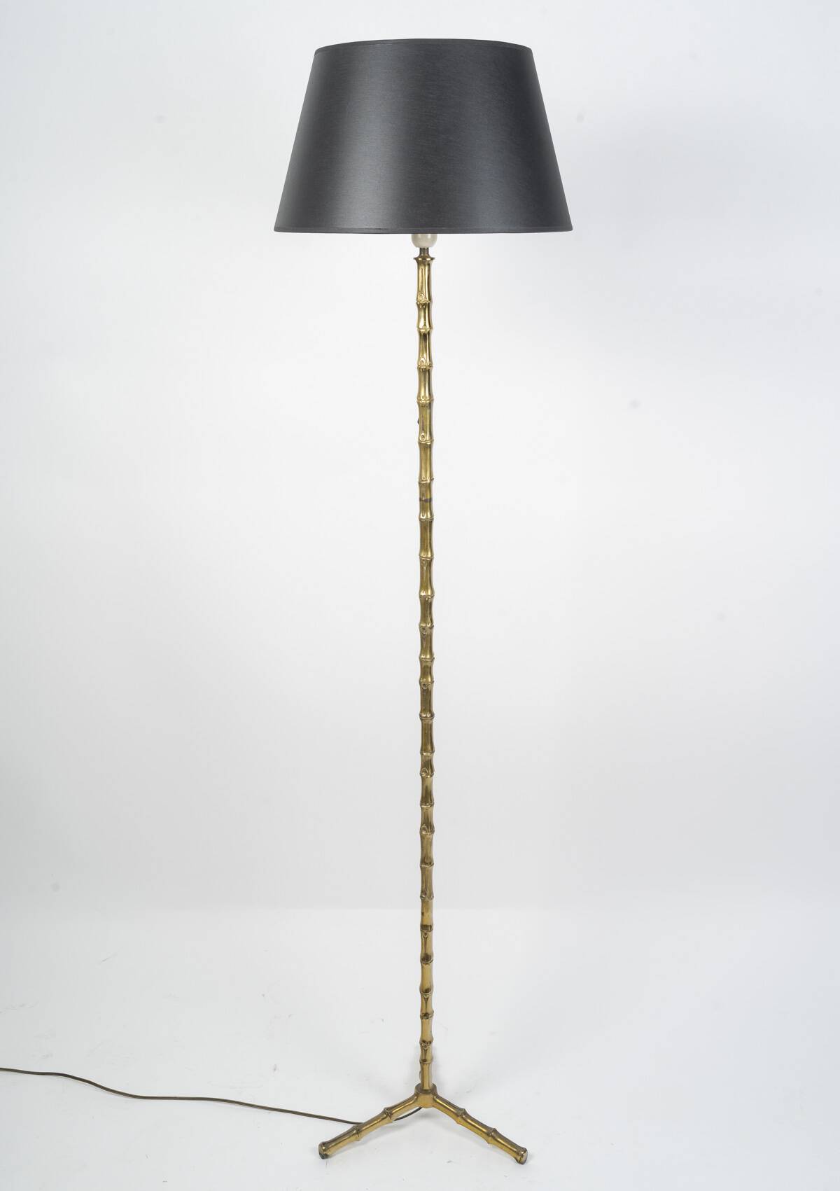Brass floor lamp imitating bamboo, 1950s