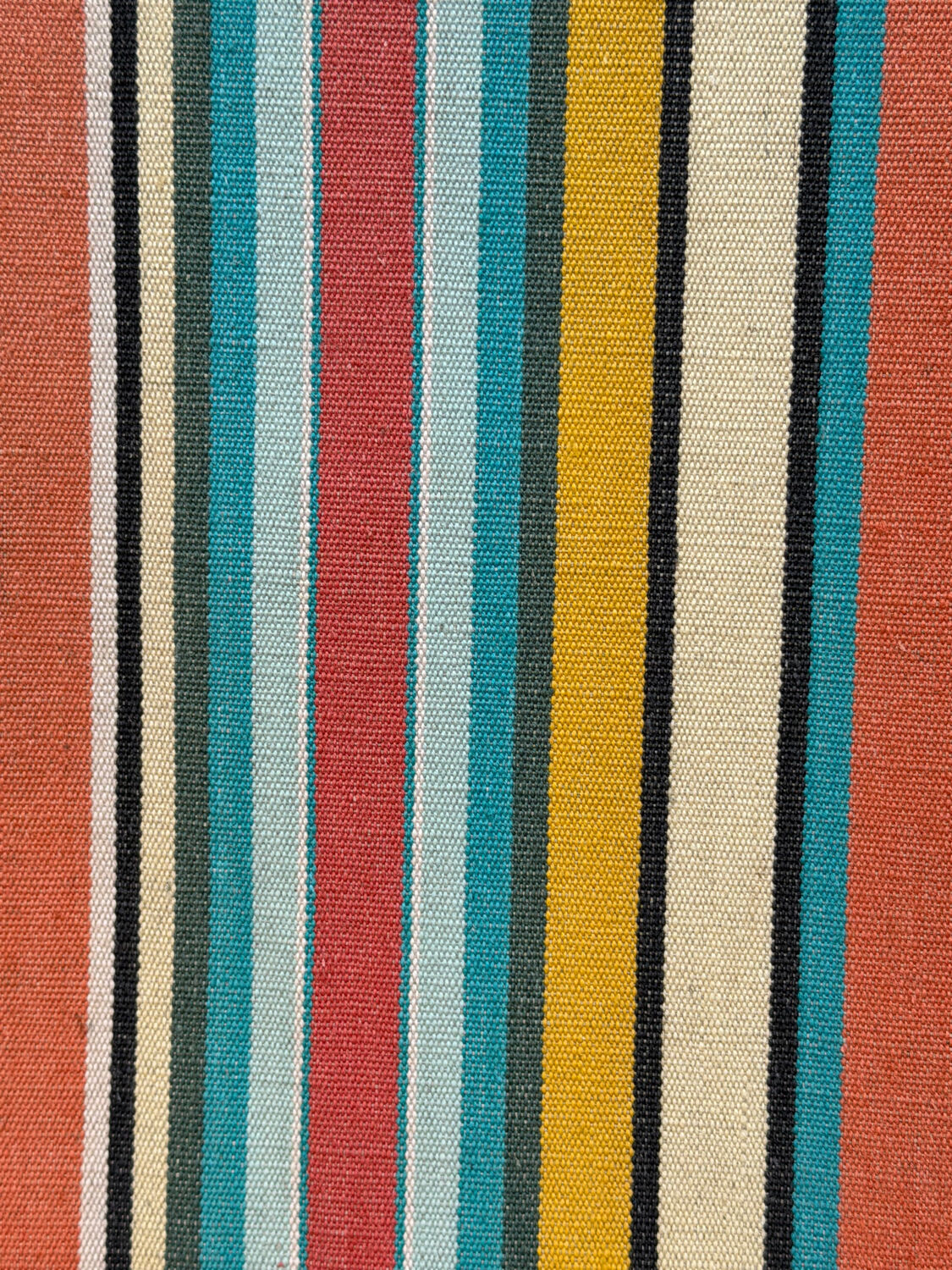 Vintage striped multicoloured deck chair with original patina.