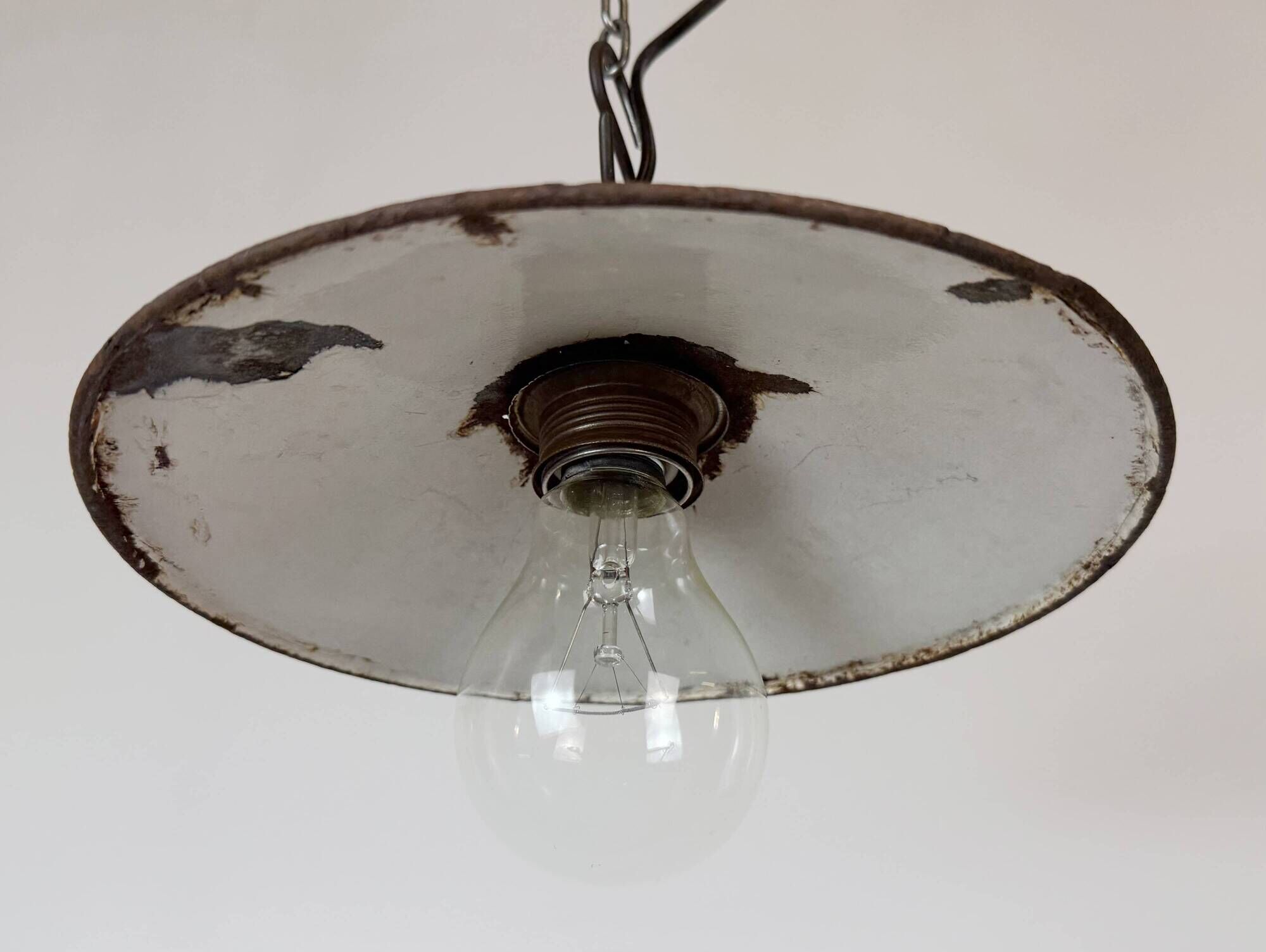 Industrial Green Enamel Light, 1950s