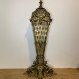 Firewall foldable fan "peacock" - brass bronze late nineteenth century