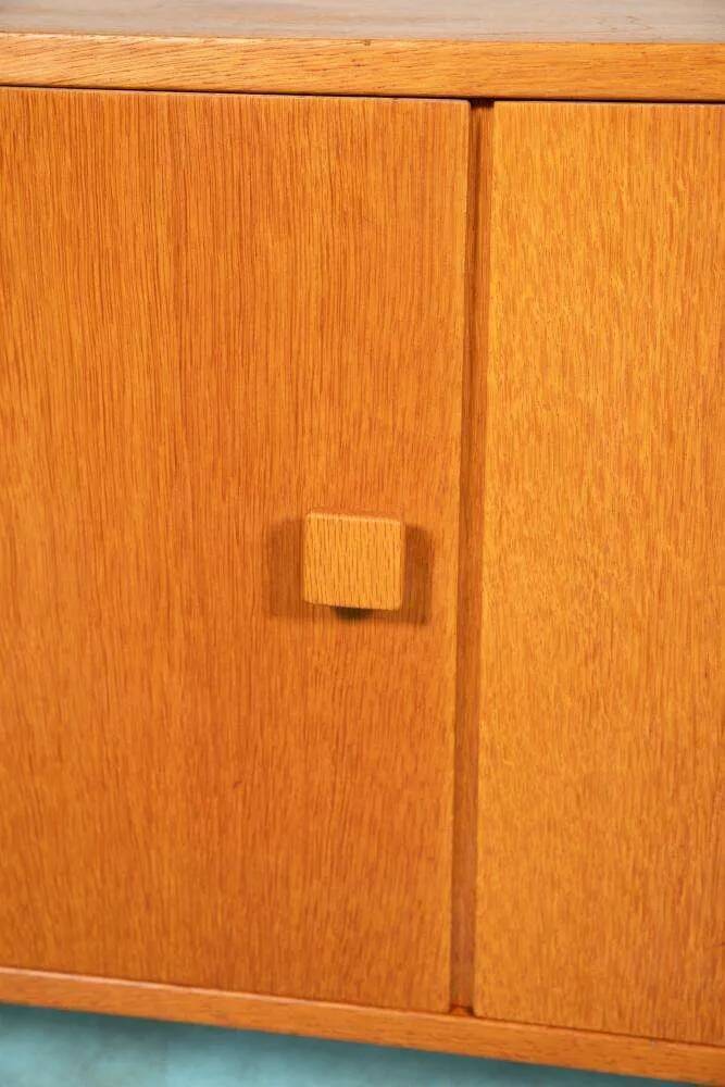 Vintage Scandinavian wall unit in oak veneer – 1960s