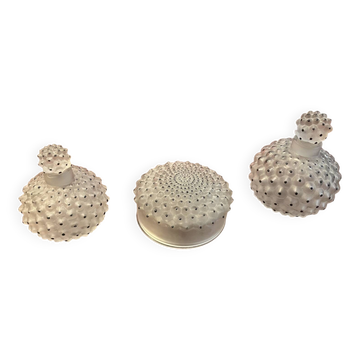 Ensemble Flacon parfum et boîte à poudre unLalique Cactus