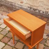 Vintage 50s light oak bedside table.