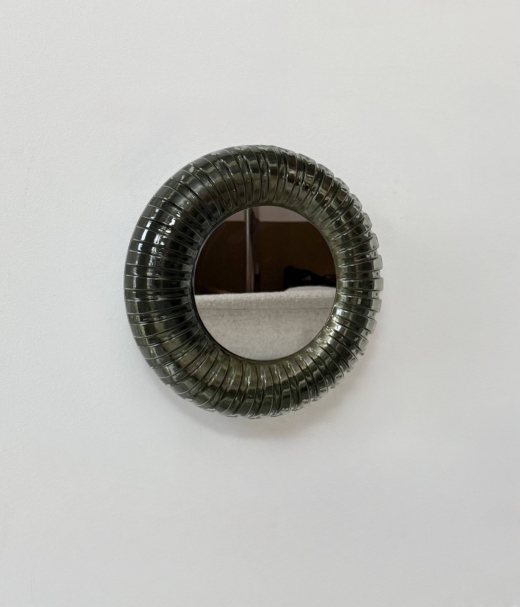 Vintage wall light, Murano glass and polished stainless steel, Italy, 1960.