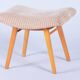 Mid-Century Stool in Upholstery and Beech, Slovakia, 1960s