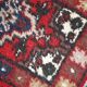 Vintage persian hamadan handmade carpet 1.3' x 1.9' (40cm x 59cm) 1970s, 1c762