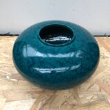 Ancien vase st clément ref 9058 céramique bleu vert made in france vintage