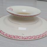 Cake dish on foot in iron earth of Gien model Pink hawthorn