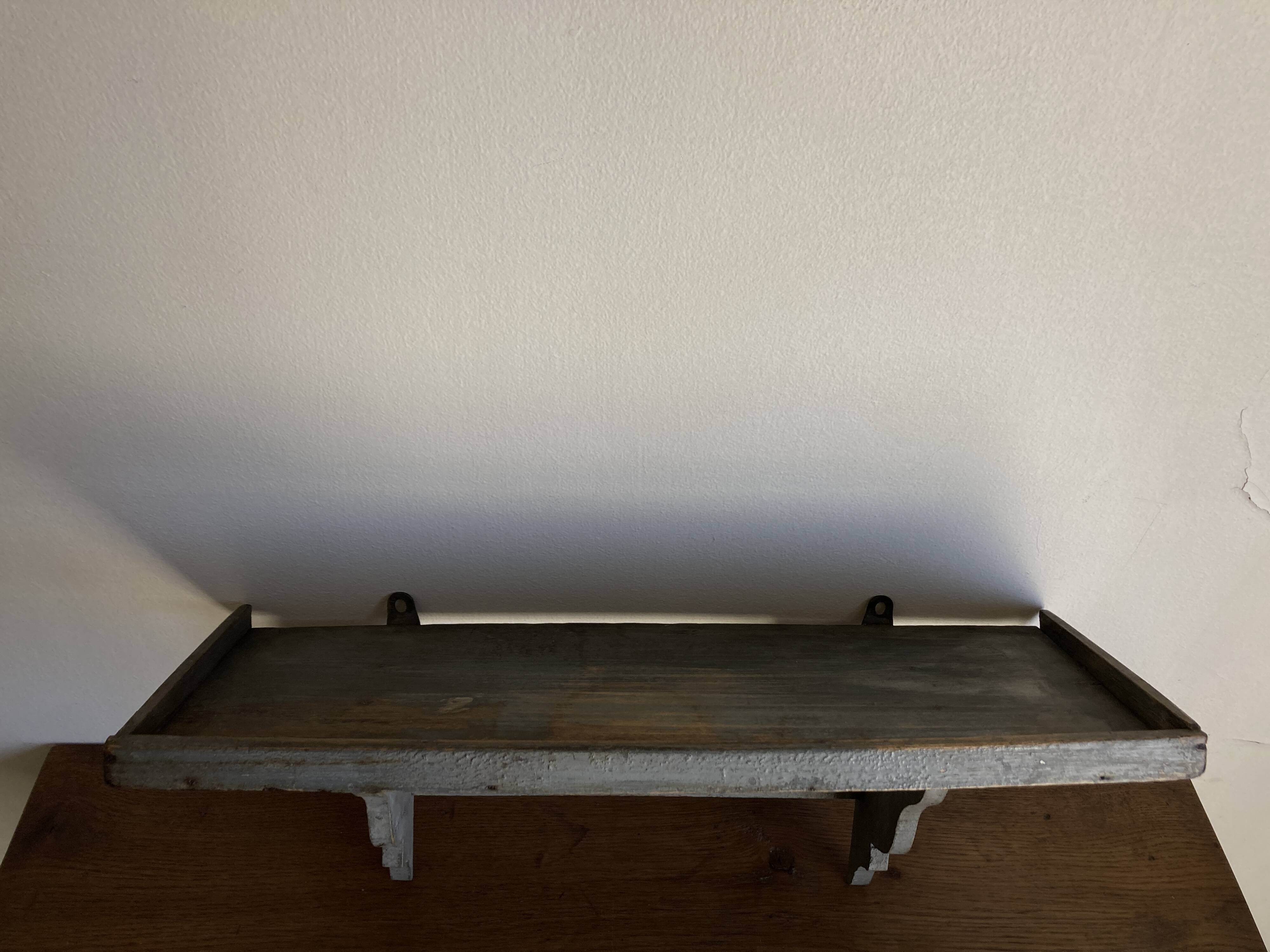 Hudson Farmhouse Folk Art Country Shelf Original Gray Patina