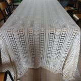 Dessus de lit ancien en crochet fait main