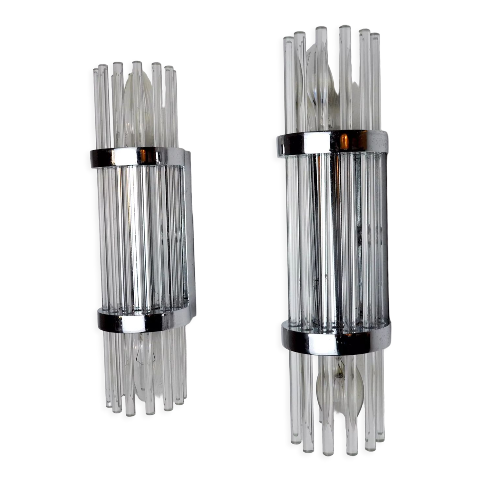 Pair of Sciolari wall lamps, murano glass, Italy, 1970