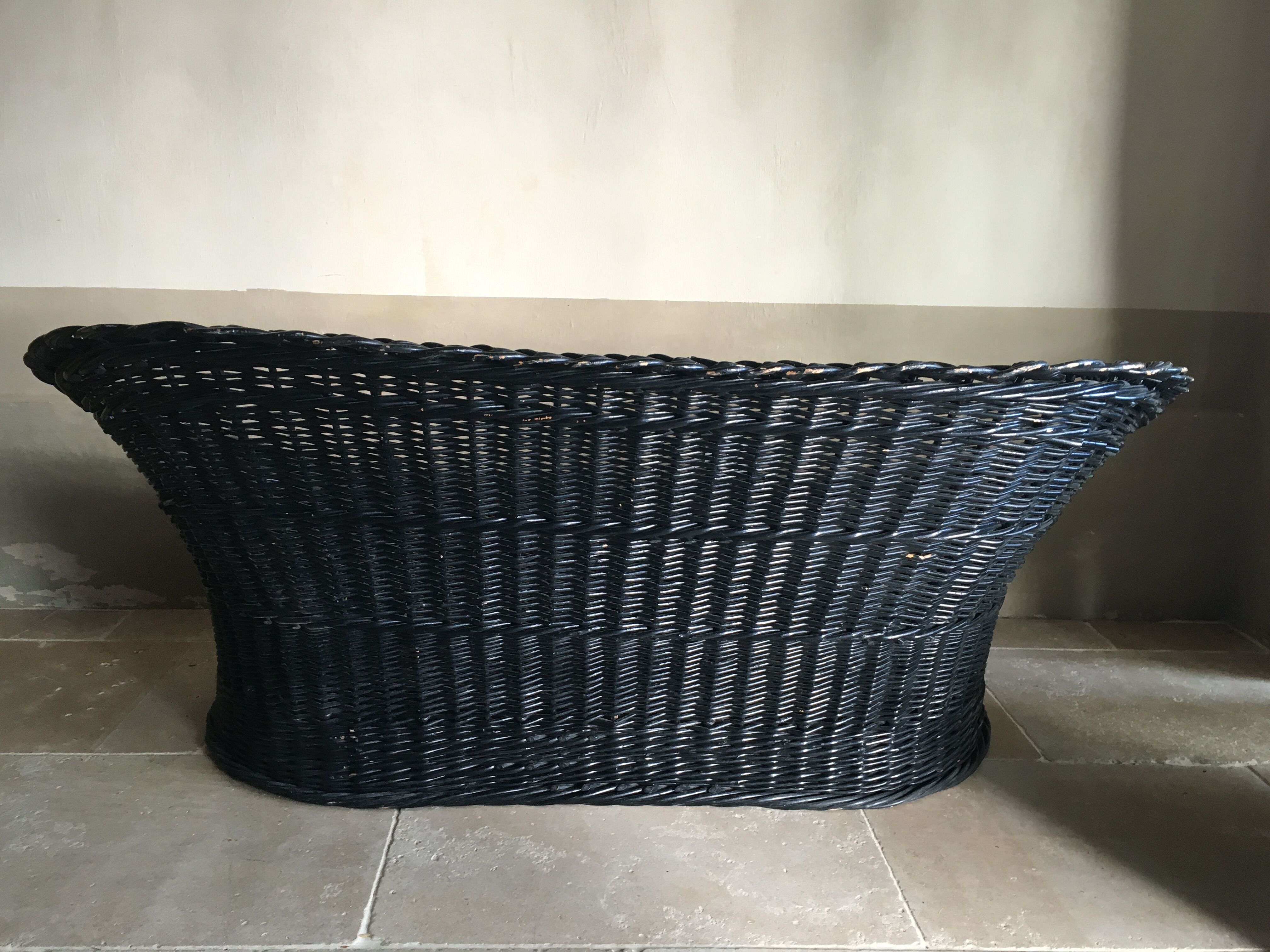 Black diabolo rattan set of the 60s