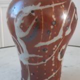 Ceramic vase handmade stoneware 60-70s signed