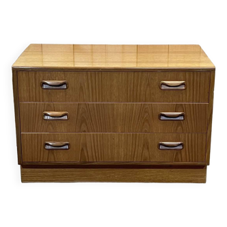 Low 3-drawer chest of drawers from the GPlan brand in teak from the 70s