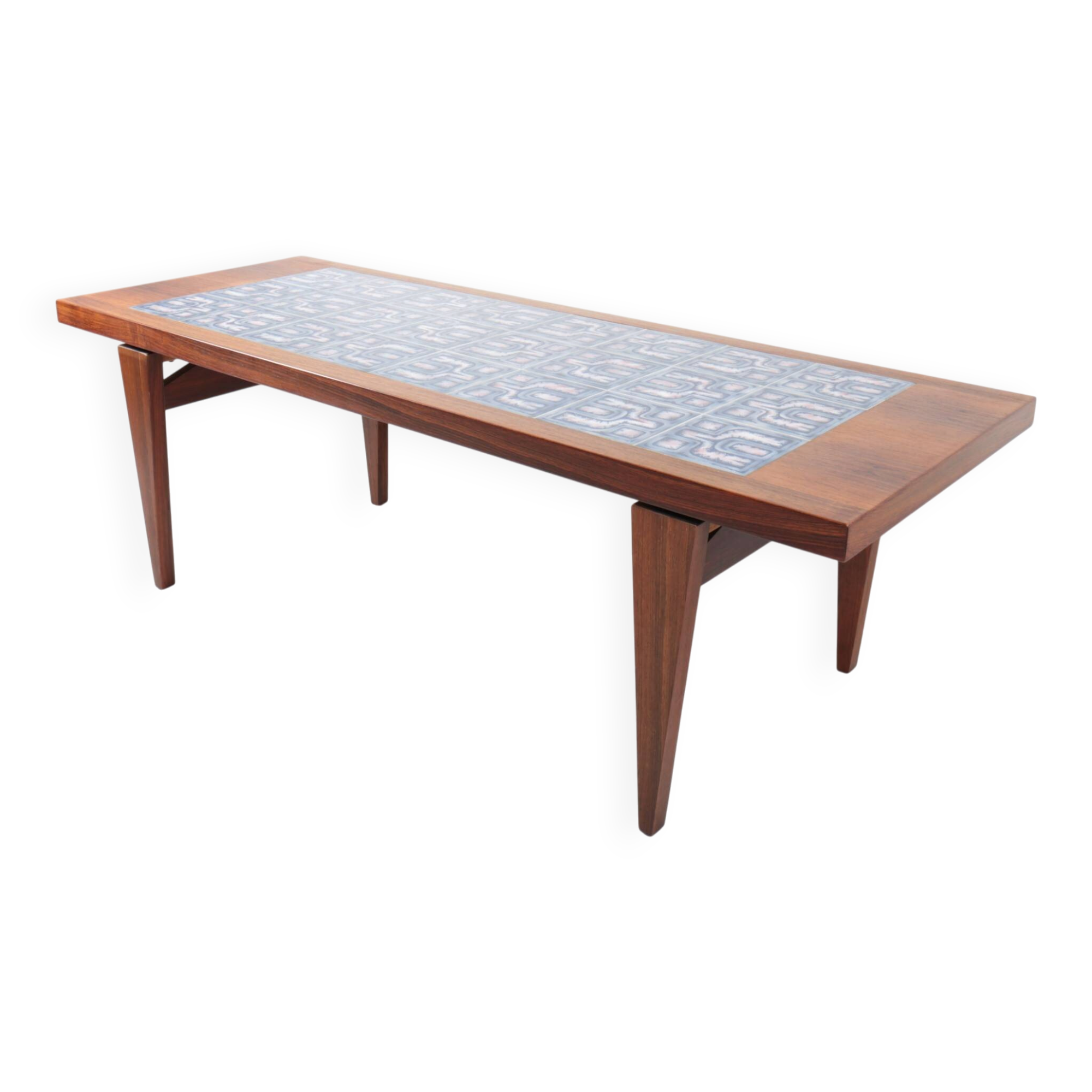 Table basse danoise en palissandre et céramique