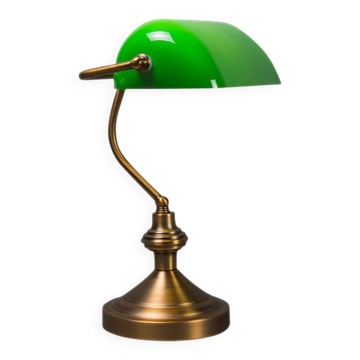 Lampe de bureau notaire banquier en laiton mat