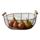 Oval metal basket with wooden handles – Country style