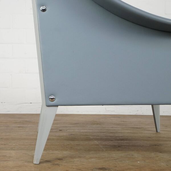 Fauteuil lounge en cuir Gio Ponti modèle Dezza pour Poltrona Frau
