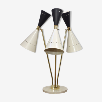 Lampe italienne diabolos noir et blanc style 50's