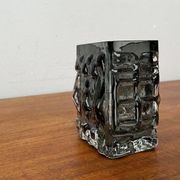 Brutalist bubble glass block vase by Josef Schott for Smålandshyttan, mid-century, 1960s.