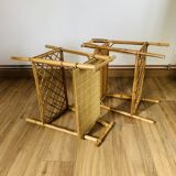 Pair of rattan bedside tables