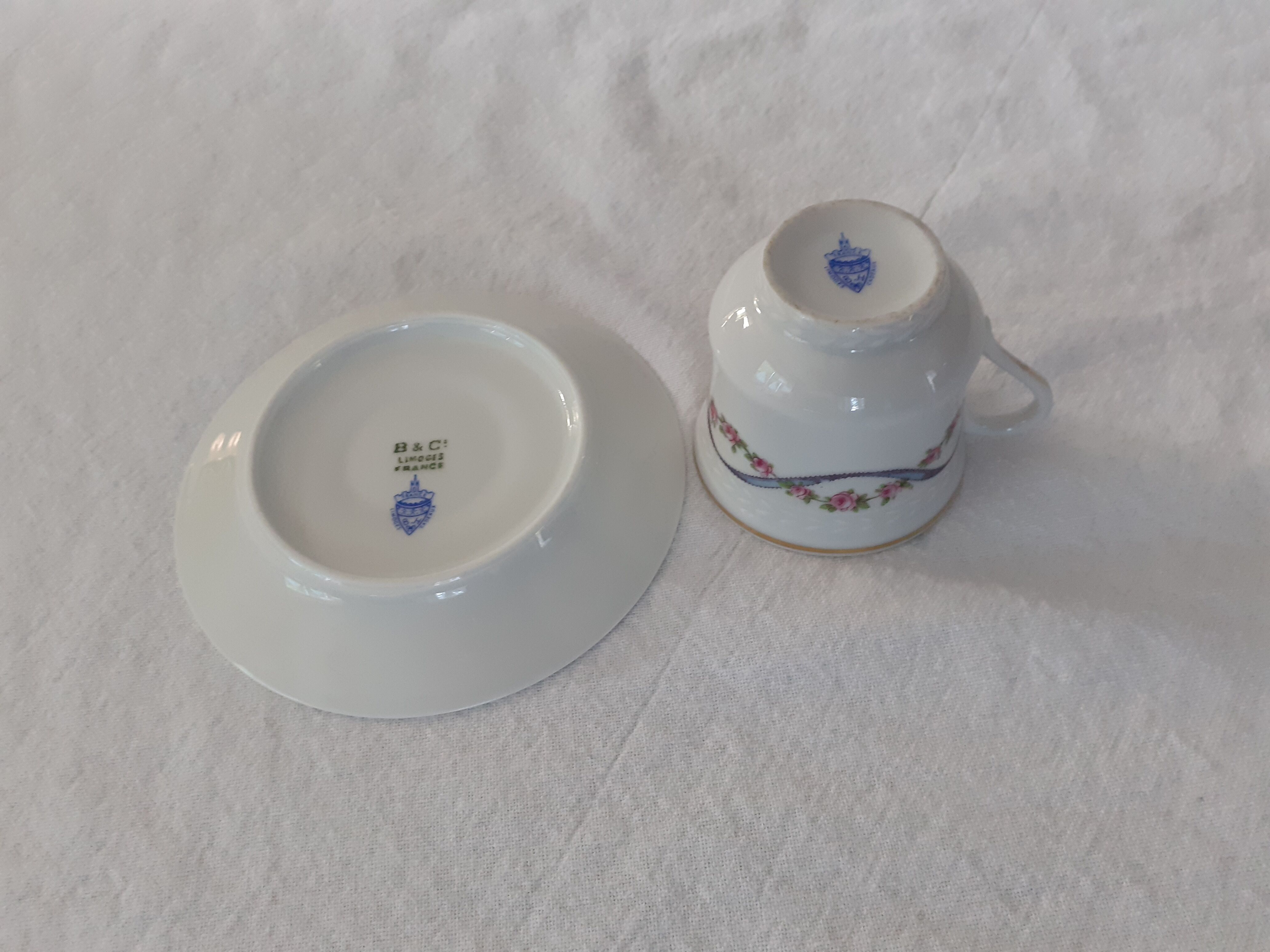 Cup and under coffee cup Limoges B & C