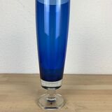 Vase verre Riihimaki Tamara Aladin, bleu, scandinave
