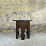 Vintage hexagonal side table in solid oak