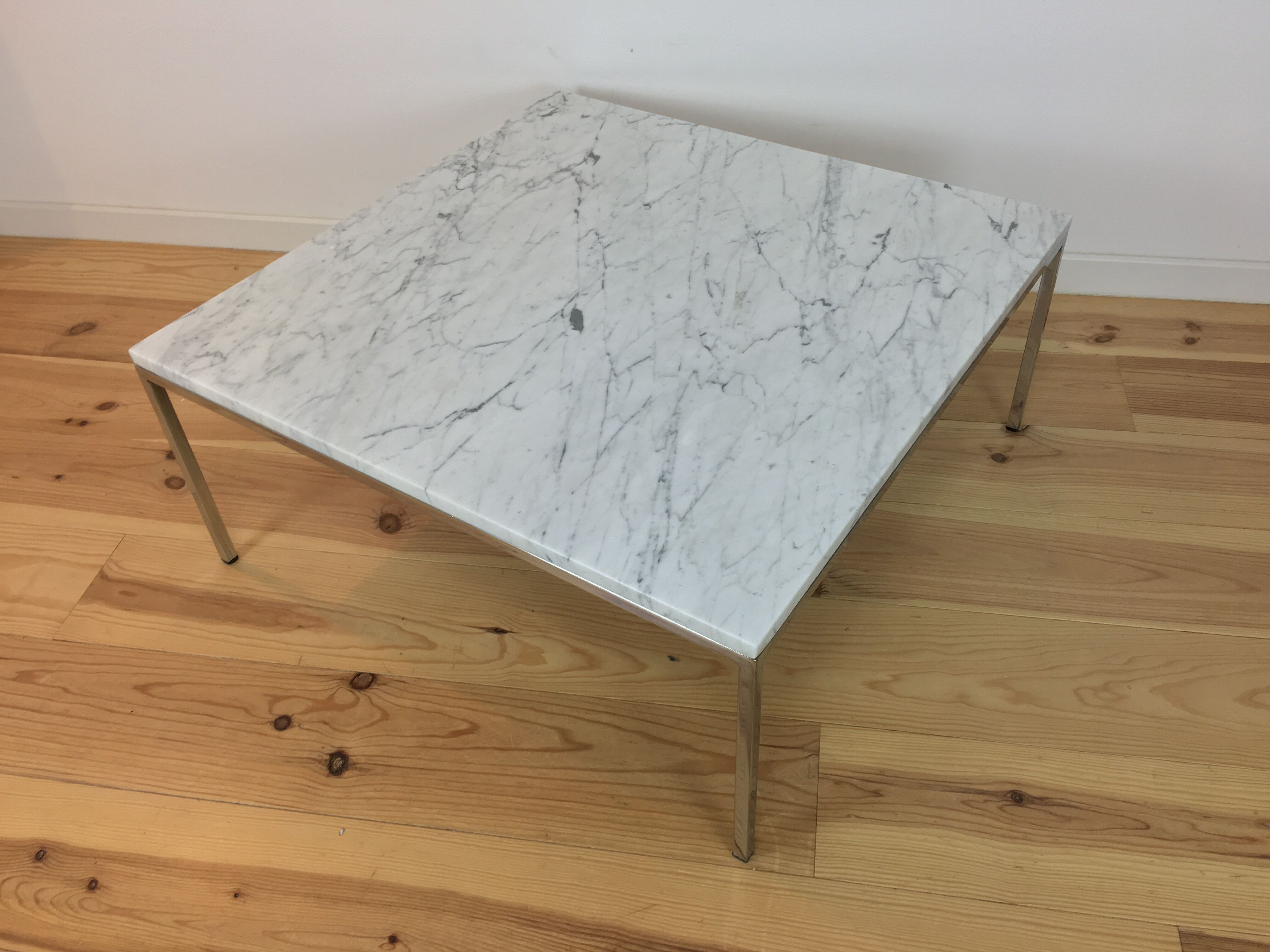 White marble and chrome coffee table, 60s design