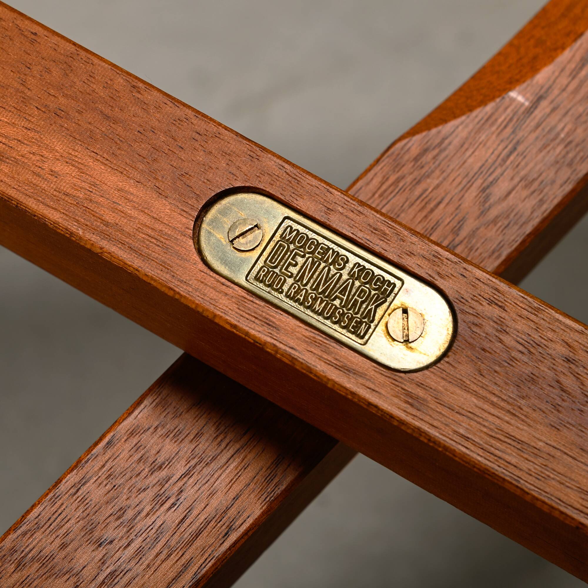 Mogens Koch MK-16 Folding Chair in Teak Wood with Canvas for Rud Rasmussen