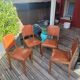 Lot de 4 chaises art déco assise cuir