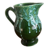 Magnificent Vintage Barbotine Jug – Relief Peach Decoration (H 18cm)